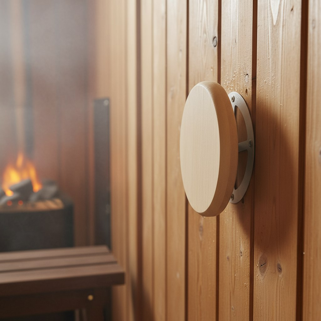 Клапан тарельчатый для бани и сауны, диаметр 125 мм, дерево абаши