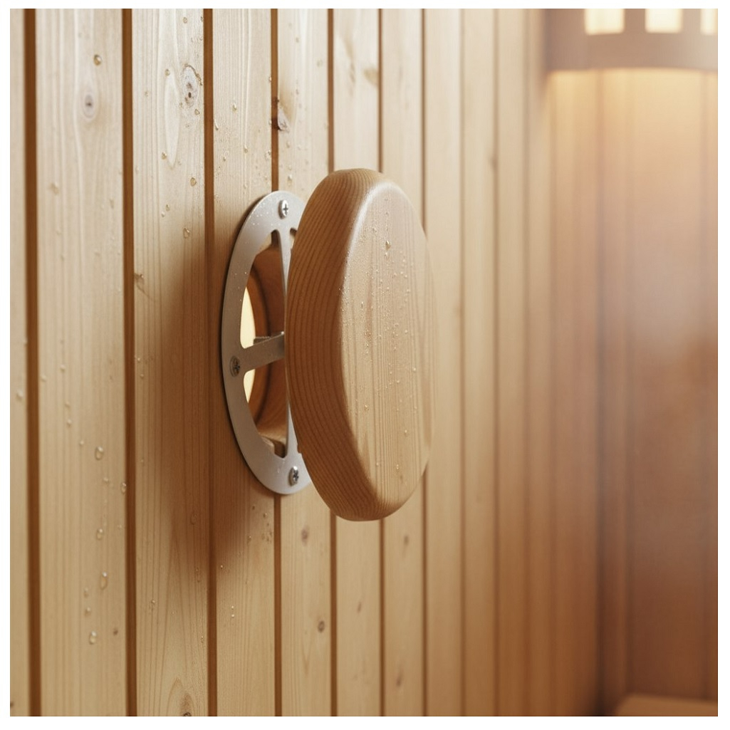 Клапан тарельчатый для бани и сауны, диаметр 100 мм, термодревесина