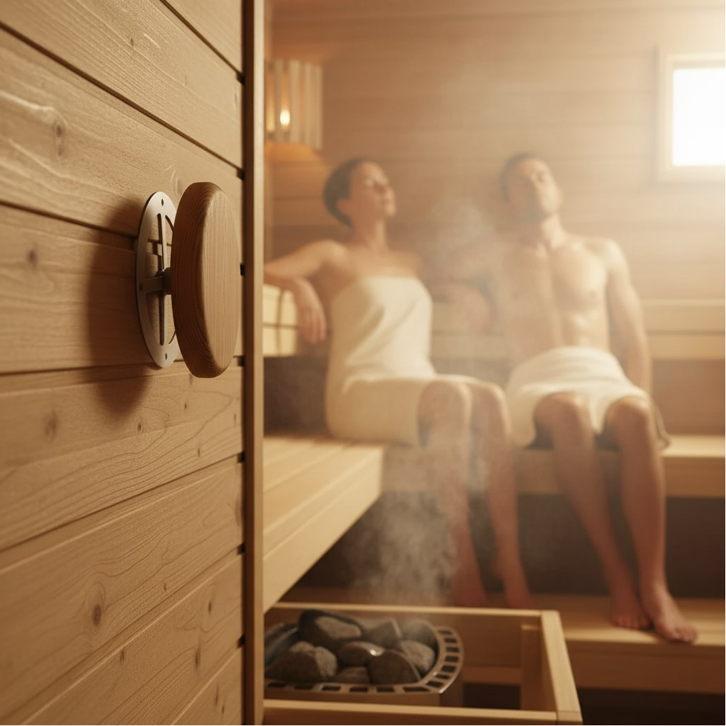 Клапан тарельчатый для бани и сауны, диаметр 100 мм, термодревесина