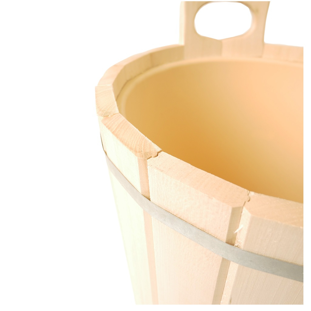 Запарник для бани и сауны, ПЛ-42, объем 12 л, липа, вставка из пластика, дерево