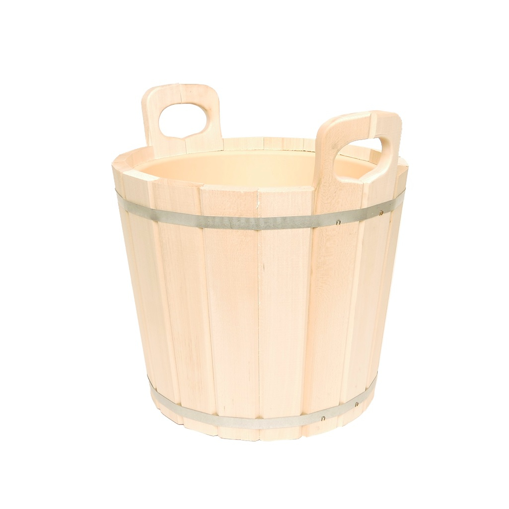 Запарник для бани и сауны, ПЛ-42, объем 12 л, липа, вставка из пластика, дерево