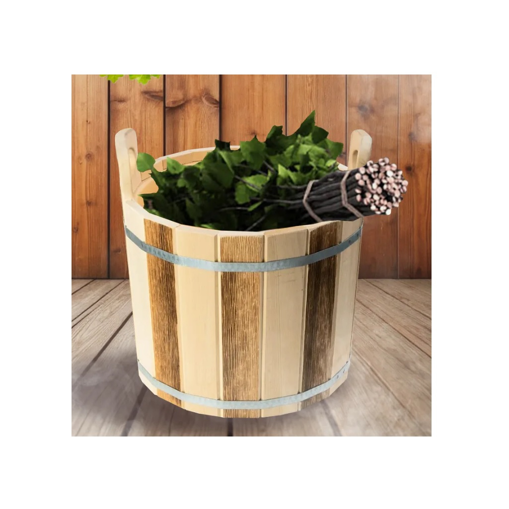 Запарник для бани и сауны, R-SAUNA ТПЛ-43, объем 16 л, Липа, термолипа, вставка из пластика, дерево