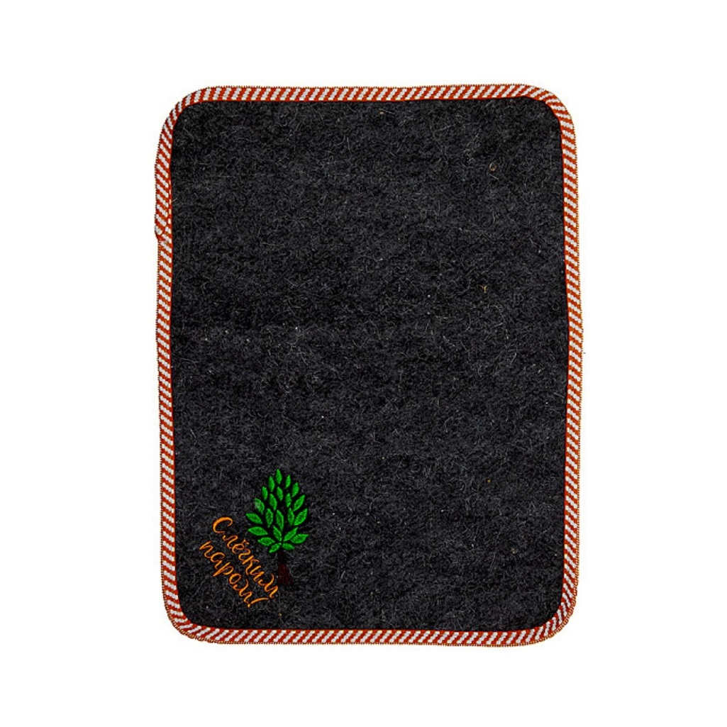 Набор для бани и сауны 212F С легким паром ЗПР-7, войлок серый, шапка, коврик, рукавица