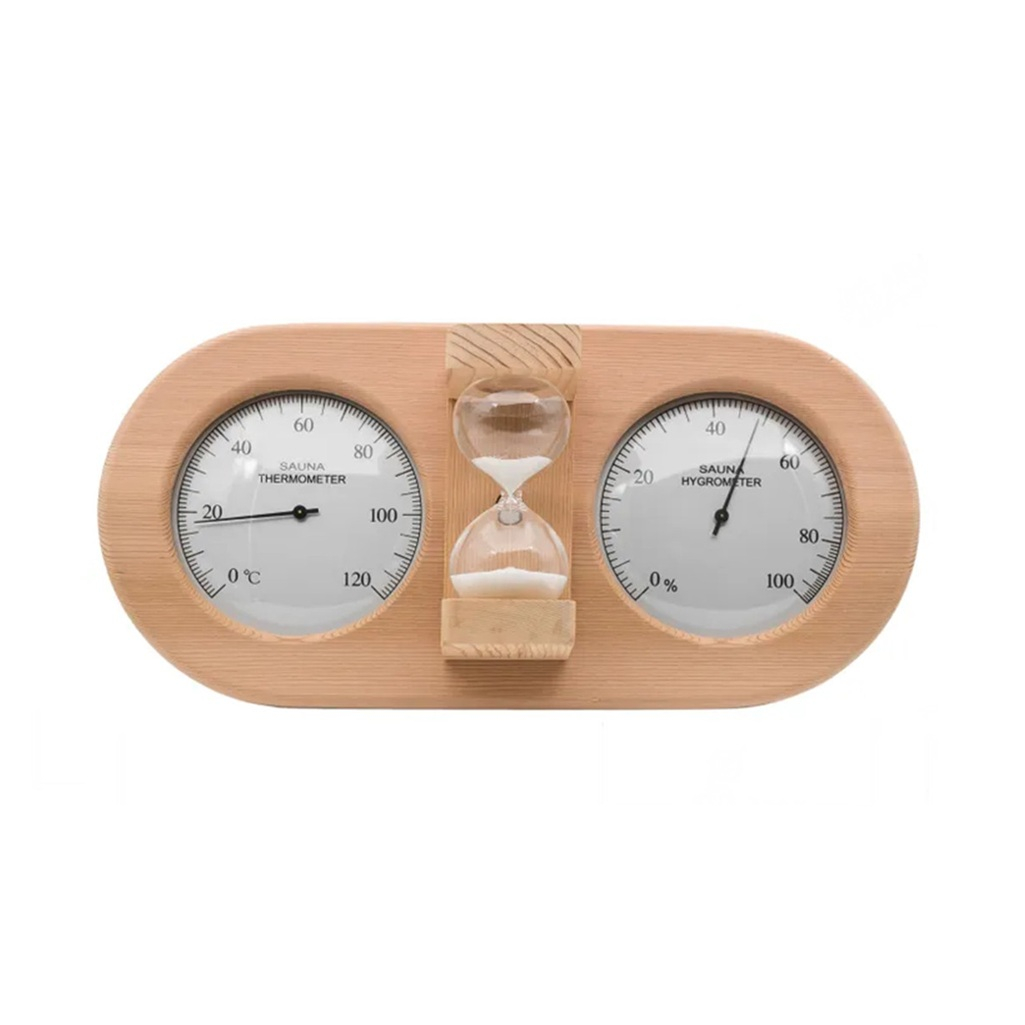 Станция банная 212F ТН-25R SILVER термогигрометр с песочными часами, кедр, светло-коричневый