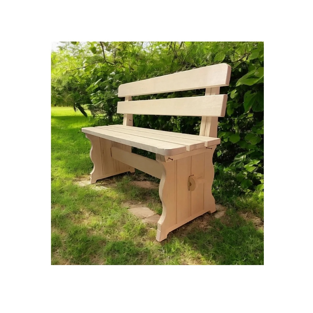 Лавка со спинкой, Осина, для бани и сауны, для отдыха, 300х440х1200 мм, дерево