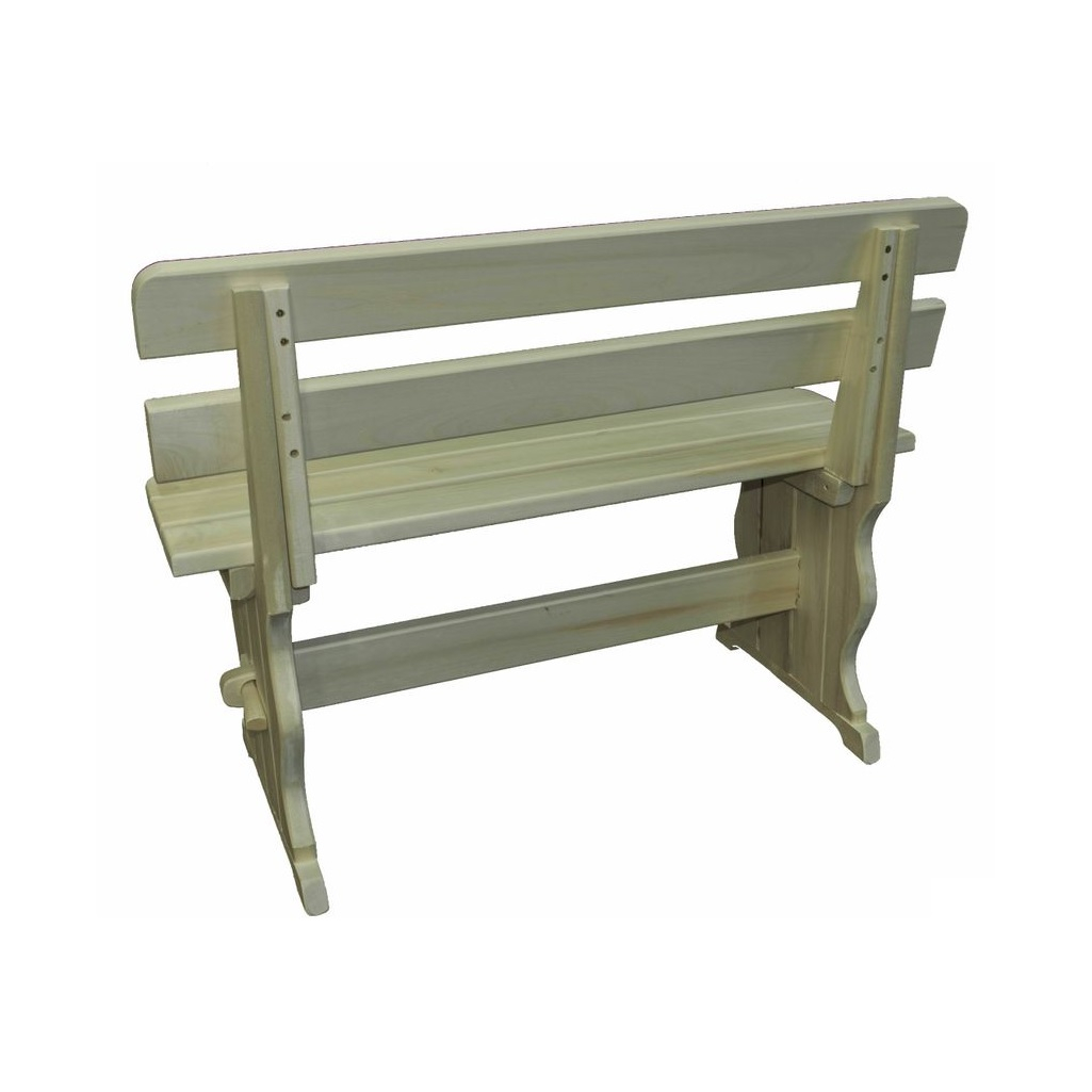 Лавка со спинкой, Осина, для бани и сауны, для отдыха, 300х440х1500 мм, дерево