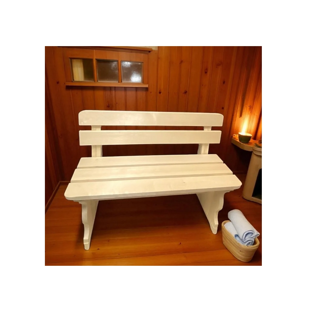 Лавка со спинкой, Осина, для бани и сауны, для отдыха, 300х440х1500 мм, дерево