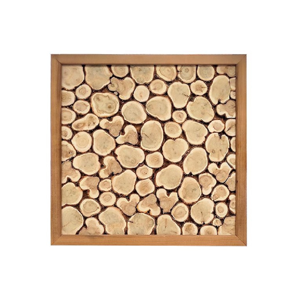 Панно Квадрат, Можжевельник, в рамке, для бани и сауны, 500х500 мм, дерево