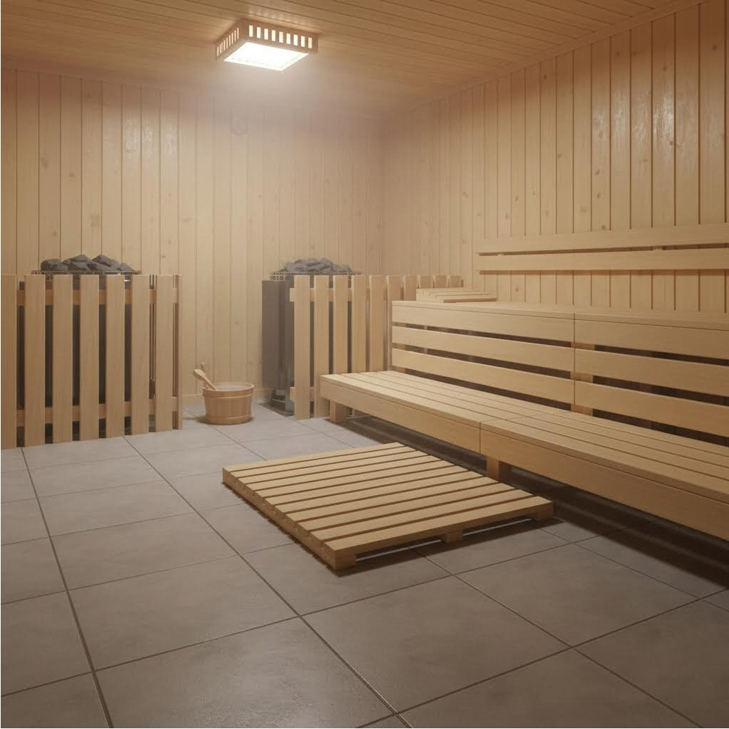 Решетка на пол, дерево Липа, для бани и сауны, бежевая, 500х800 мм