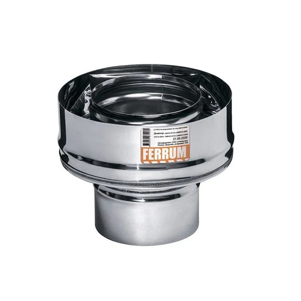 Адаптер стартовый для дымоходов Ferrum, d 115х250, сталь 0.8 мм, сэндвич-конструкция