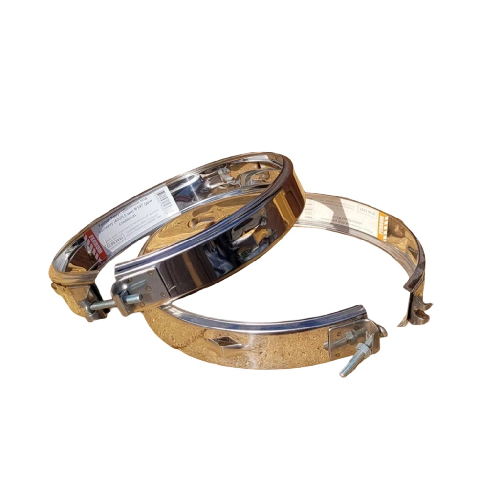 Хомут для дымоходов Ferrum d 280 мм, под растяжки, обжимной, нержавеющая сталь 0.5 мм