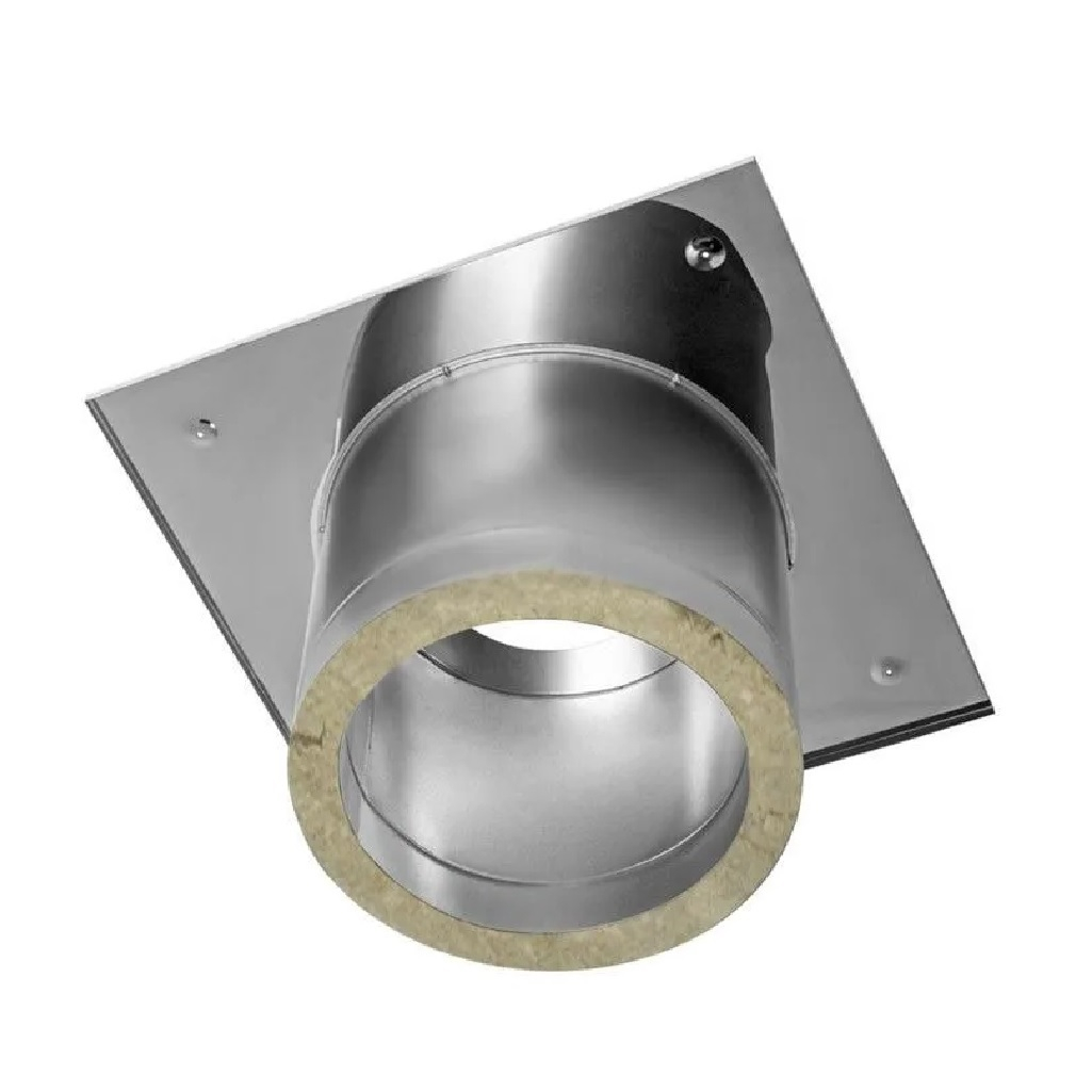 Потолочно проходной узел для дымоходов, d 150 мм, сталь 0.5 мм, AISI 409