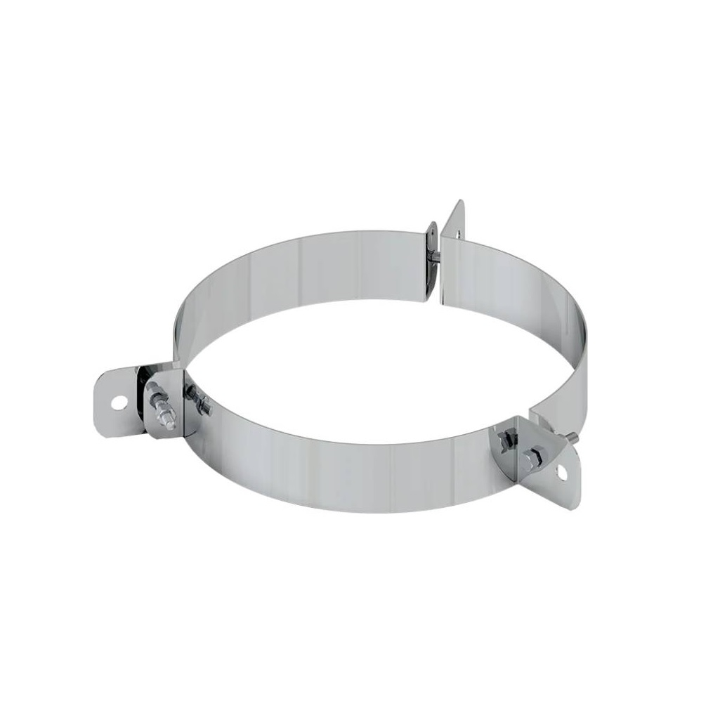 Хомут для дымохода составной Ferrum d 280 мм, обжимной, под растяжку, AISI 430 1 мм, для опоры телескопической