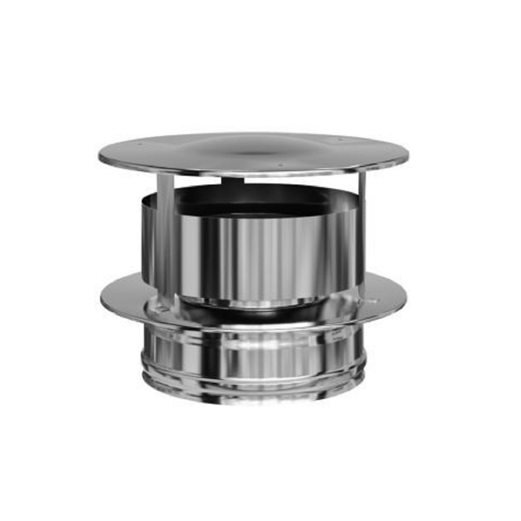 Оголовок для дымохода Ferrum К, d 115х200 мм, с ветрозащитой, нержавеющая сталь 0.5 мм
