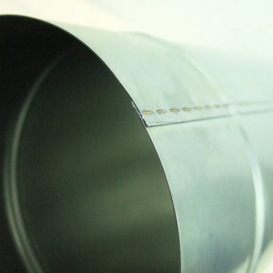 Труба для дымохода 100х500 мм, оцинкованная сталь 0.5 мм, серебристая