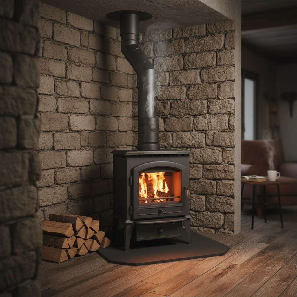 Дымоход стартовый, с ревизией, диаметр 115-136 мм, чугун, серый