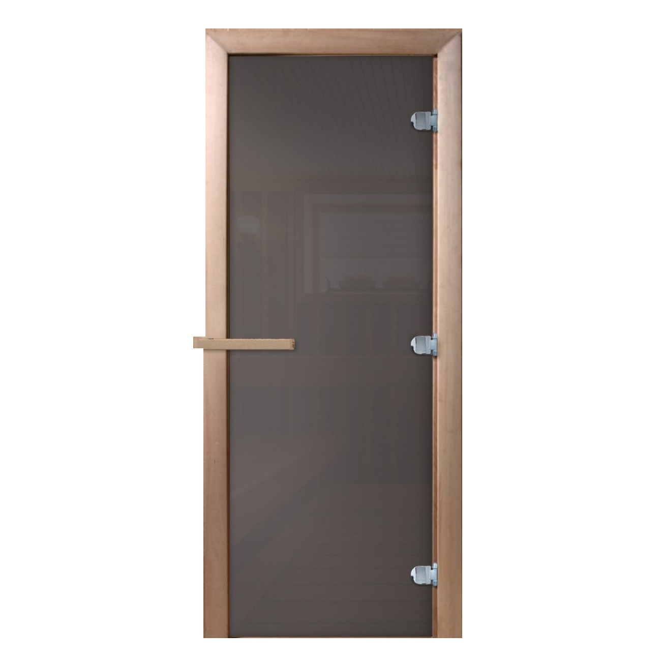 Дверь Doorwood Сумерки Графит 1900х700 мм стекло 8 мм, 3 петли