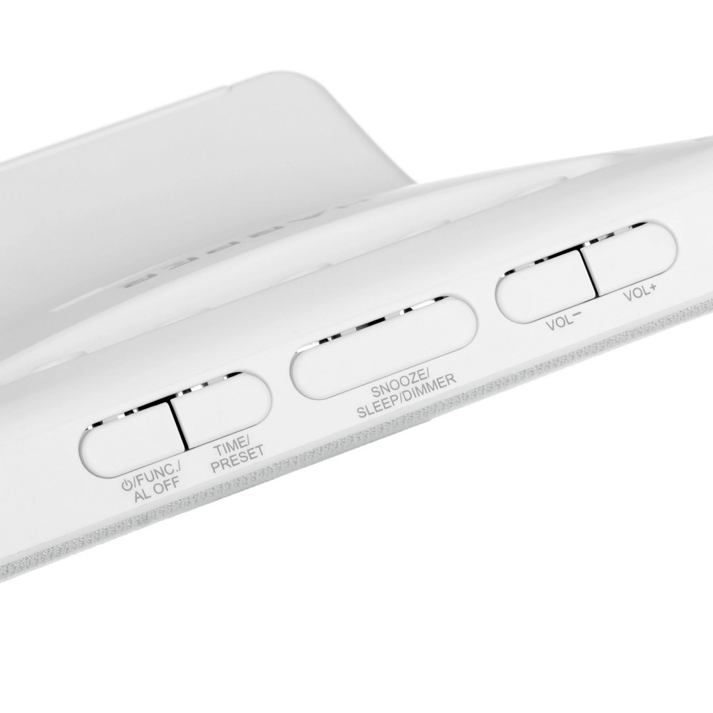 Радиобудильник Harper HCLK-2060, LED, питание от сети, бело-серый