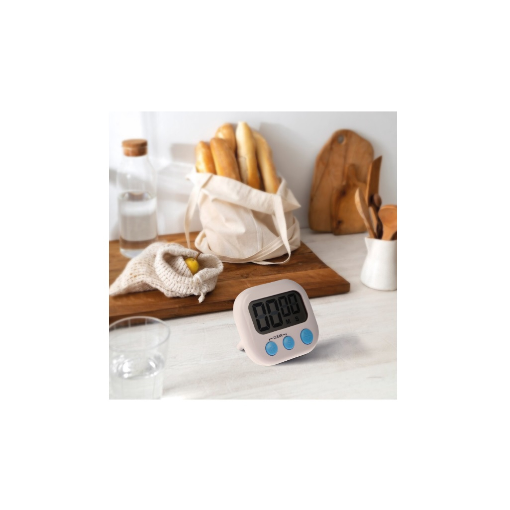 Таймер Luazon Home LB-18, электронный, белый, ЖК-дисплей, магнит, батарейка AAA