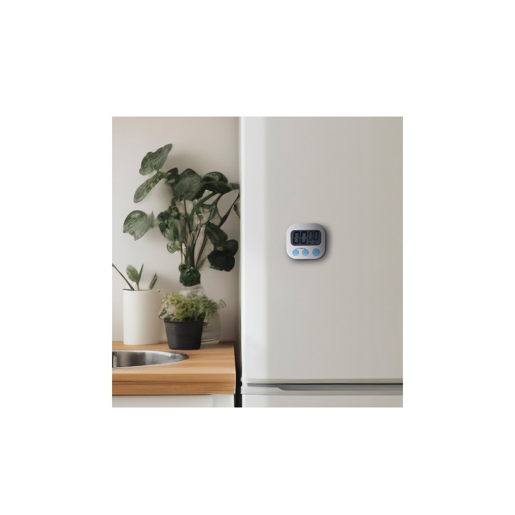 Таймер Luazon Home LB-18, электронный, белый, ЖК-дисплей, магнит, батарейка AAA