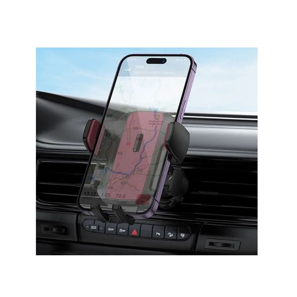 Держатель для телефона автомобильный Hoco H64, на решетку вентиляции, с полуавтоматическим захватом, черный