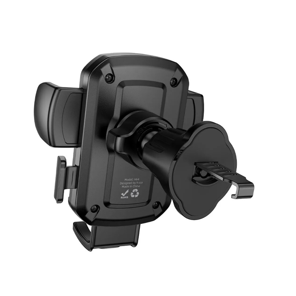 Держатель для телефона автомобильный Hoco H64, на решетку вентиляции, с полуавтоматическим захватом, черный