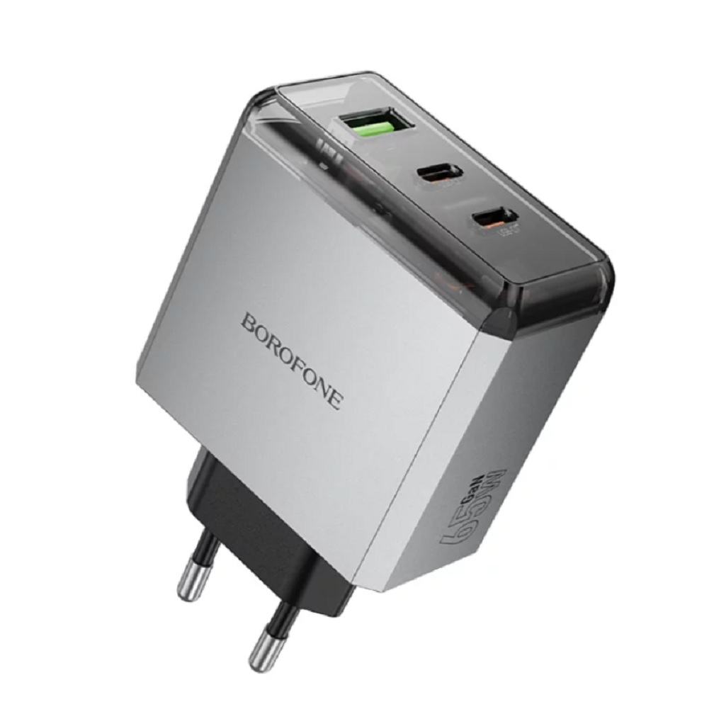 Блок зарядный Borofone High Power BN22, 65W Three Ports Charger, черный