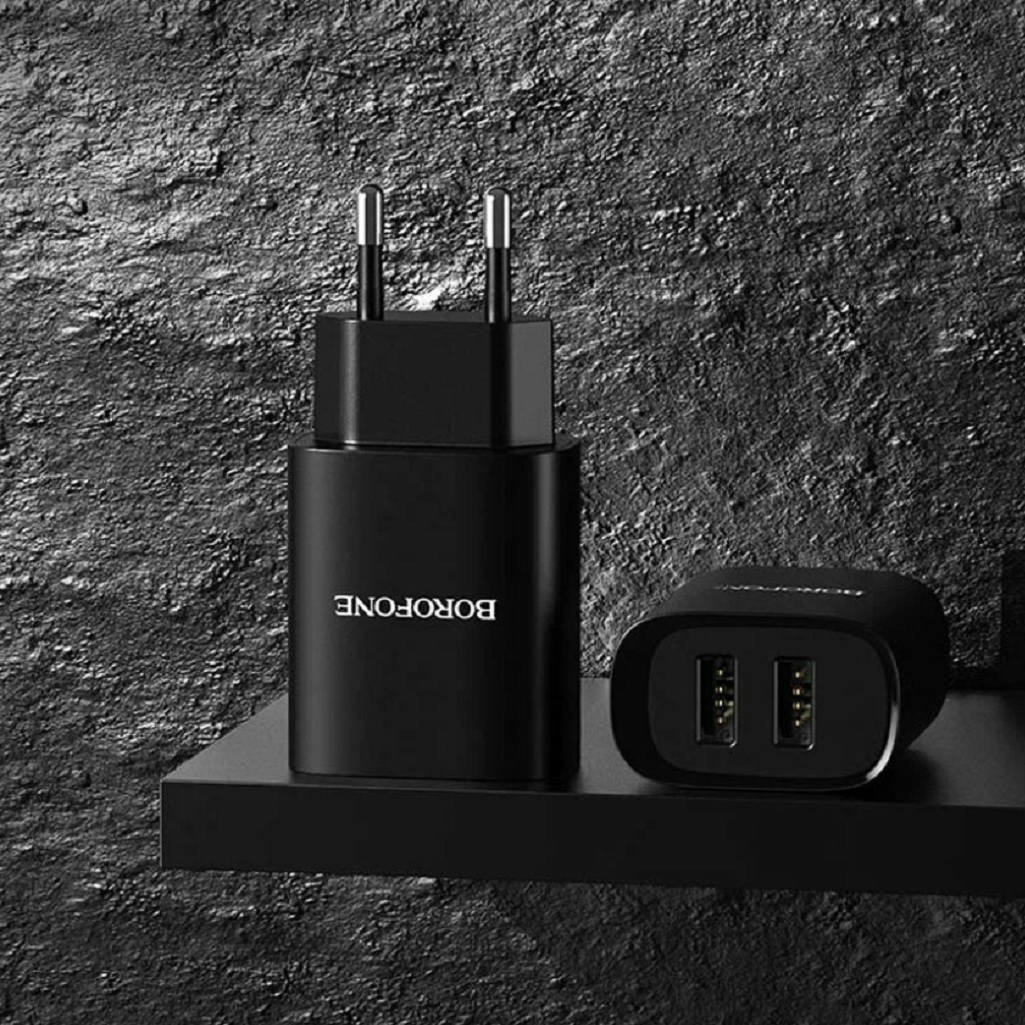 Блок зарядный Borofone BN27, super fast 2xUSB, 2.1A, черный