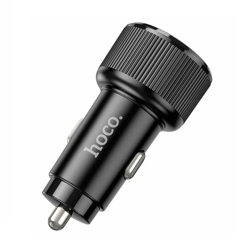 Блок зарядный автомобильный Hoco NZ14B, 2хUSB Type-C, черный