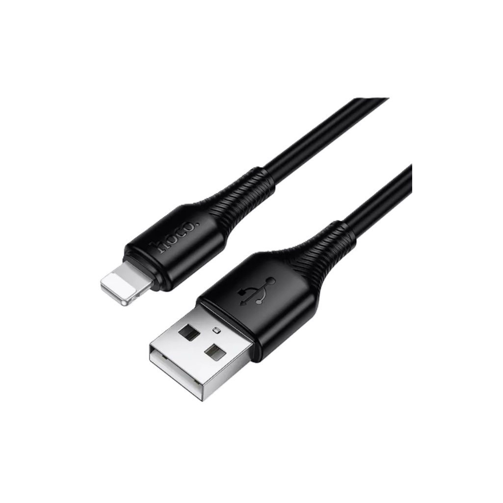 Кабель Hoco X120, Lightning - USB, USB 2.0 Type-B, 2.4 А, силикон, цвет черный, 1 м