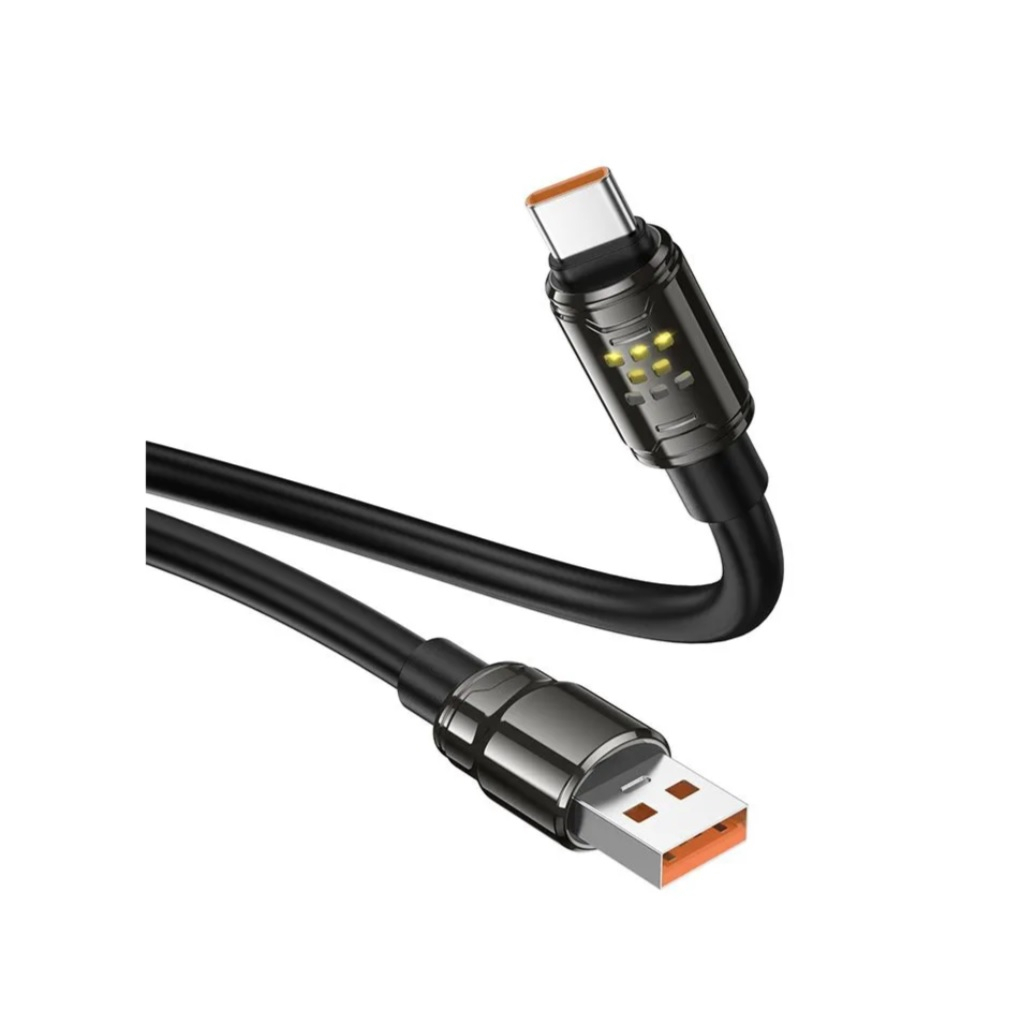 Кабель Hoco U143, USB Type-C (m) - USB (m) 5 A, силикон, цвет черный, 1.2 м