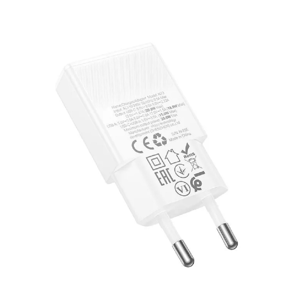 Устройство зарядное Hoco N73TIW, для Type-C, 20 Вт, 5В, белое