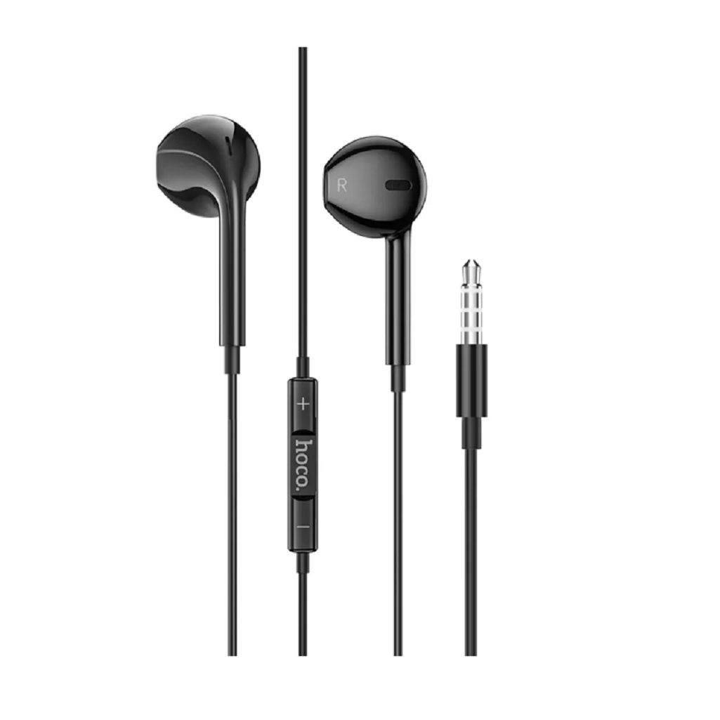Наушники проводные Hoco M101, внутриканальные, регулятор громкости, черные