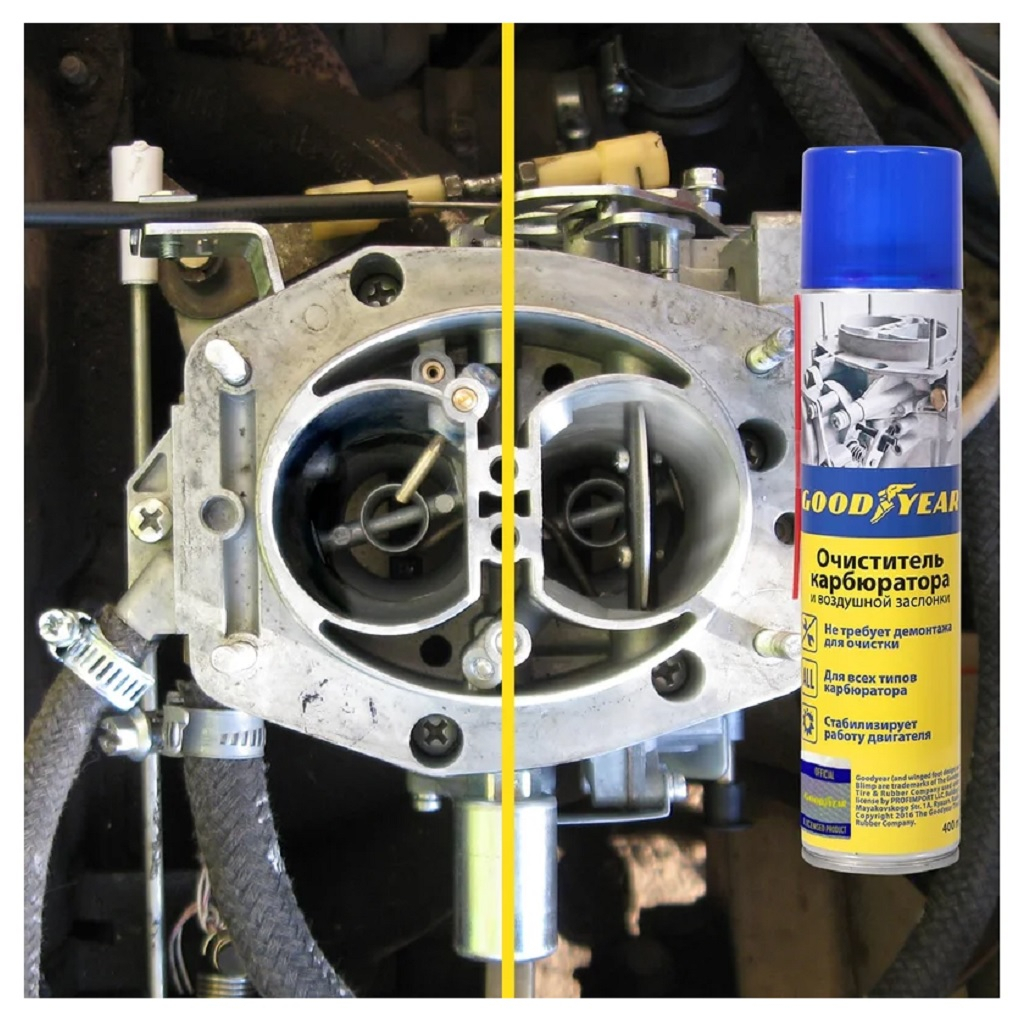 Очиститель Goodyear GY000705 для карбюратора и воздушной заслонки, аэрозоль, 400 мл