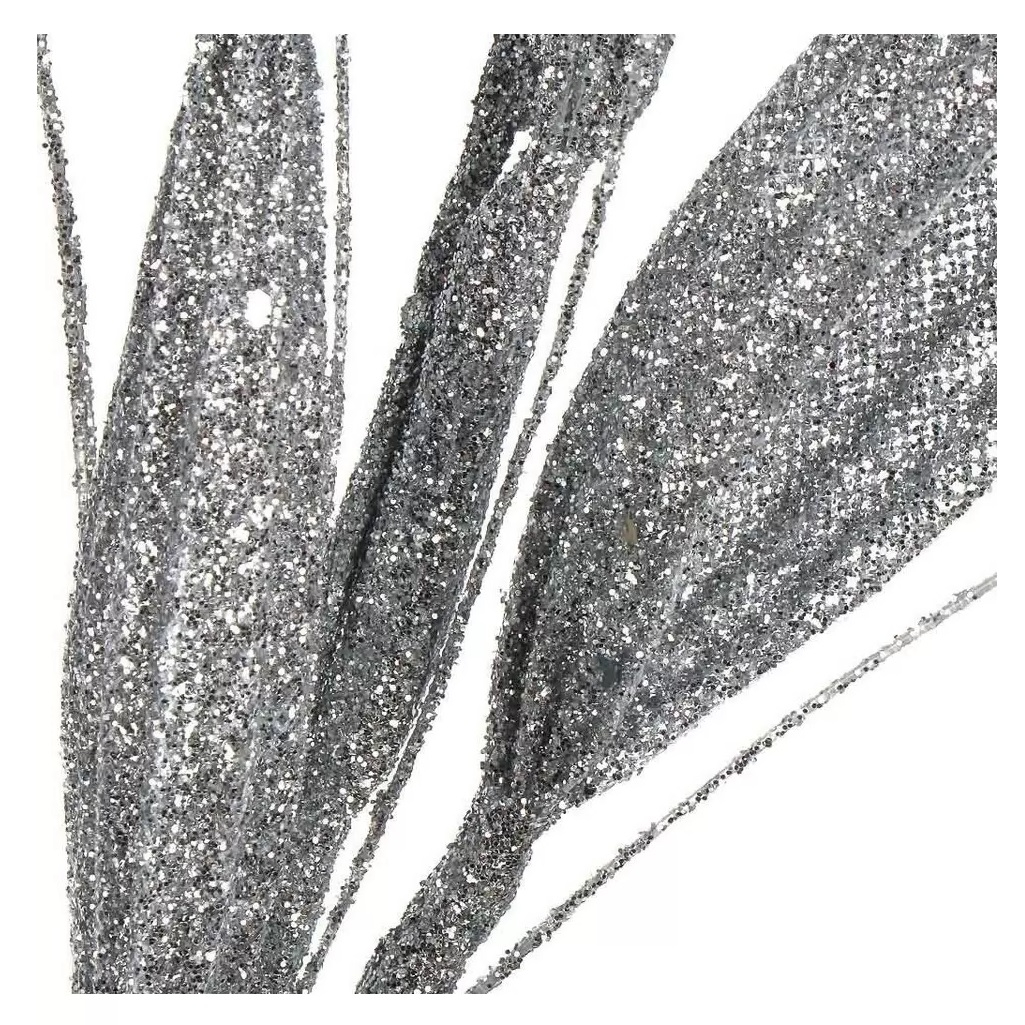 Ветвь декоративная 820 мм, серебро, SYJFYA- 0923048S,  для новогоднего украшения 