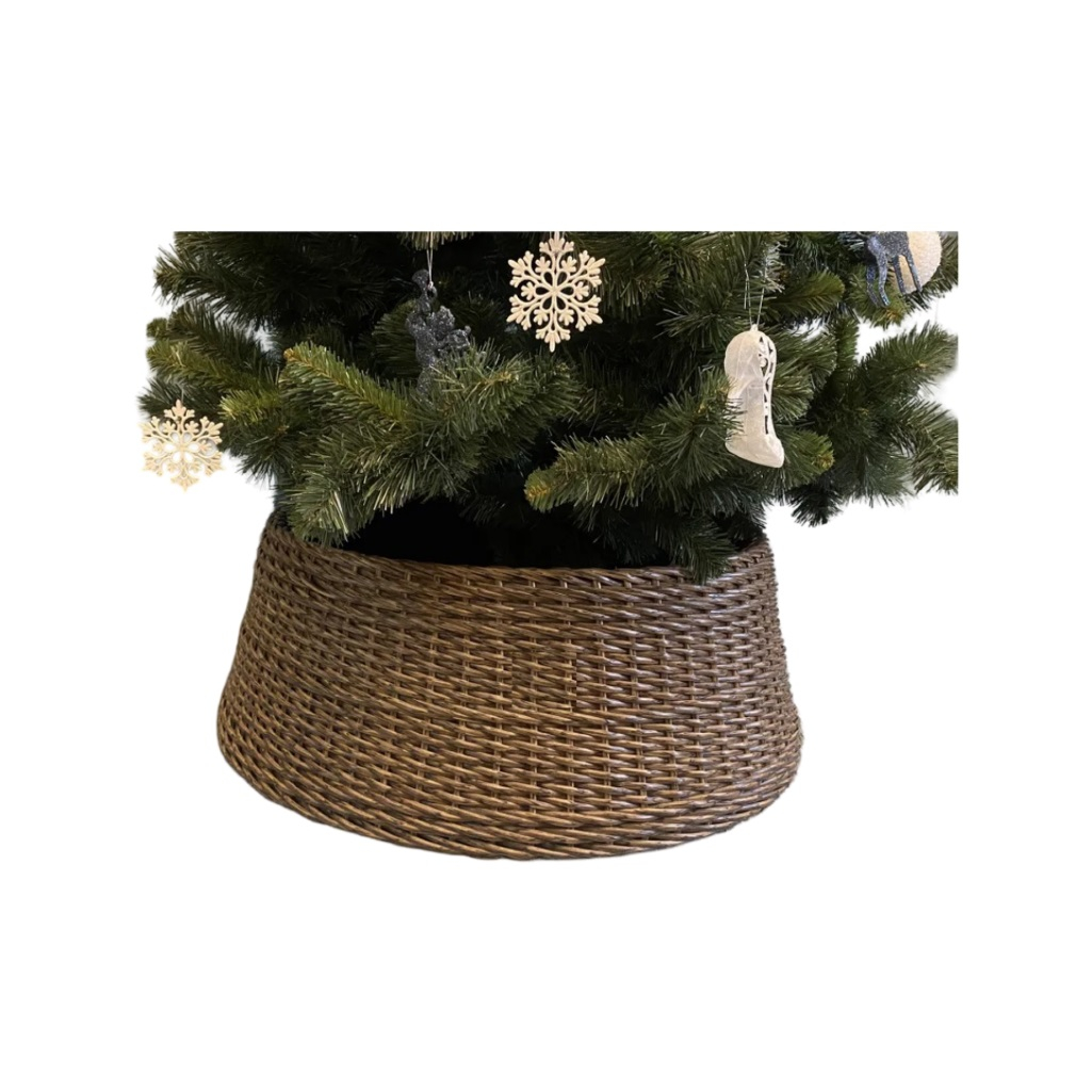 Корзина декоративная под Елку из искусственного ротанга, диаметр 485 мм, высота 297 мм