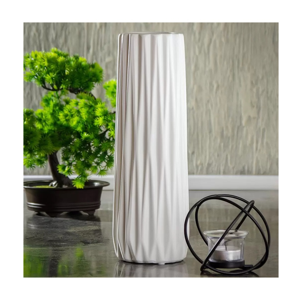 Ваза для сухоцветов Гранение JC-11809 настольная, керамика, 11х34 см