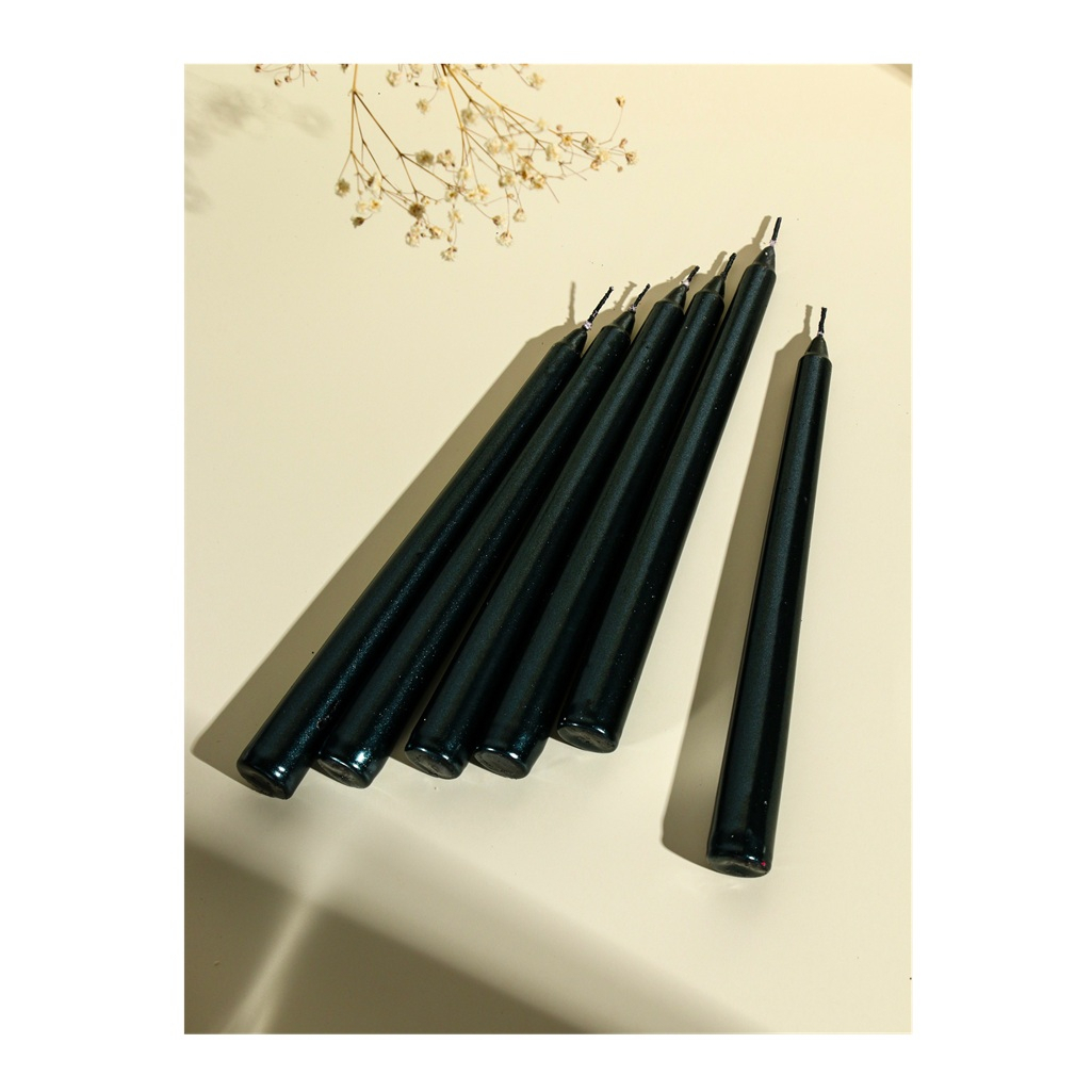 Набор Свечей античных 4428295, чёрный металлик, 1.9х20 см, в упаковке 6 шт