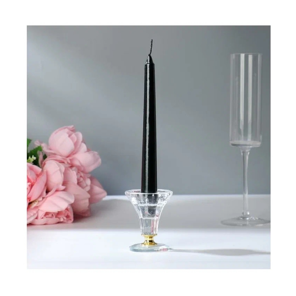 Набор Свечей античных 4428295, чёрный металлик, 1.9х20 см, в упаковке 6 шт