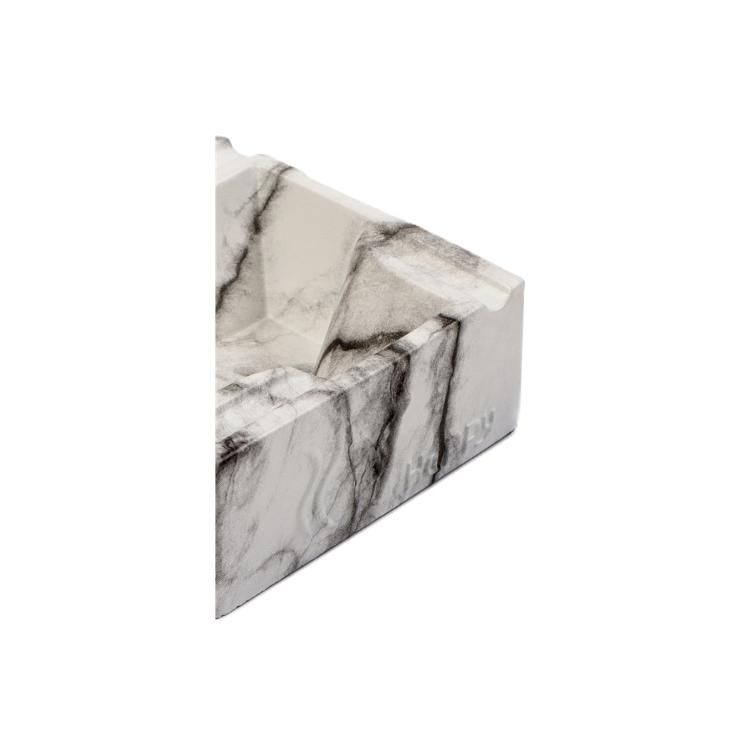 Пепельница Мрамор 10086162, керамика, черный с белым, 5.5х12.9 см