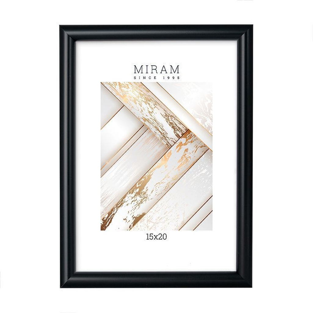 Фоторамка Miram 642077-6 15х20 см, пластик, пластиковый экран, черная