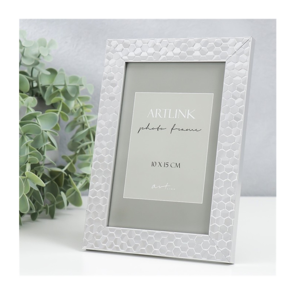 Фоторамка Simaland Stella 9335848 10х15 см, пластик, стекло, серебро