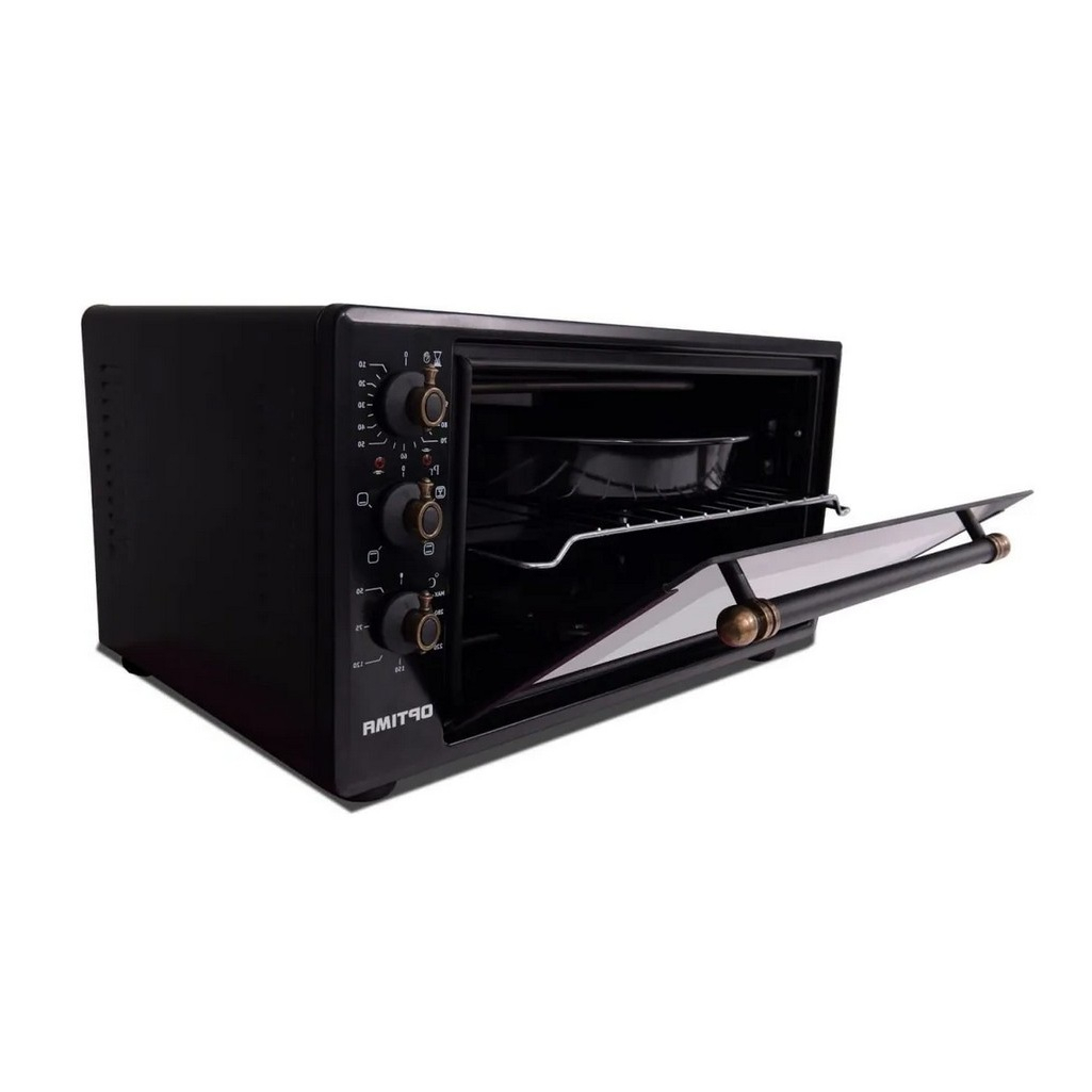 Мини-печь электрическая Optima MO-48BLR, цвет черный ретро, объем 48 л, 1.6 кВт