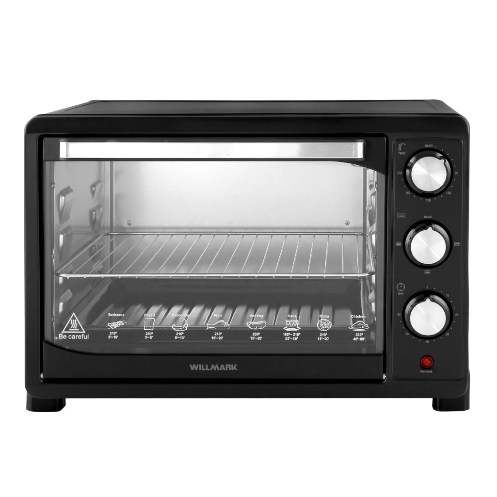Мини печь электрическая Willmark WO-392B, 30 литров, 1500 Вт, черная