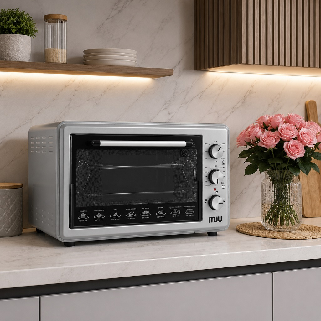 Мини-печь MIU МО-40001S, УТ-00002661, цвет серый, объем 40 л, 2 кВт