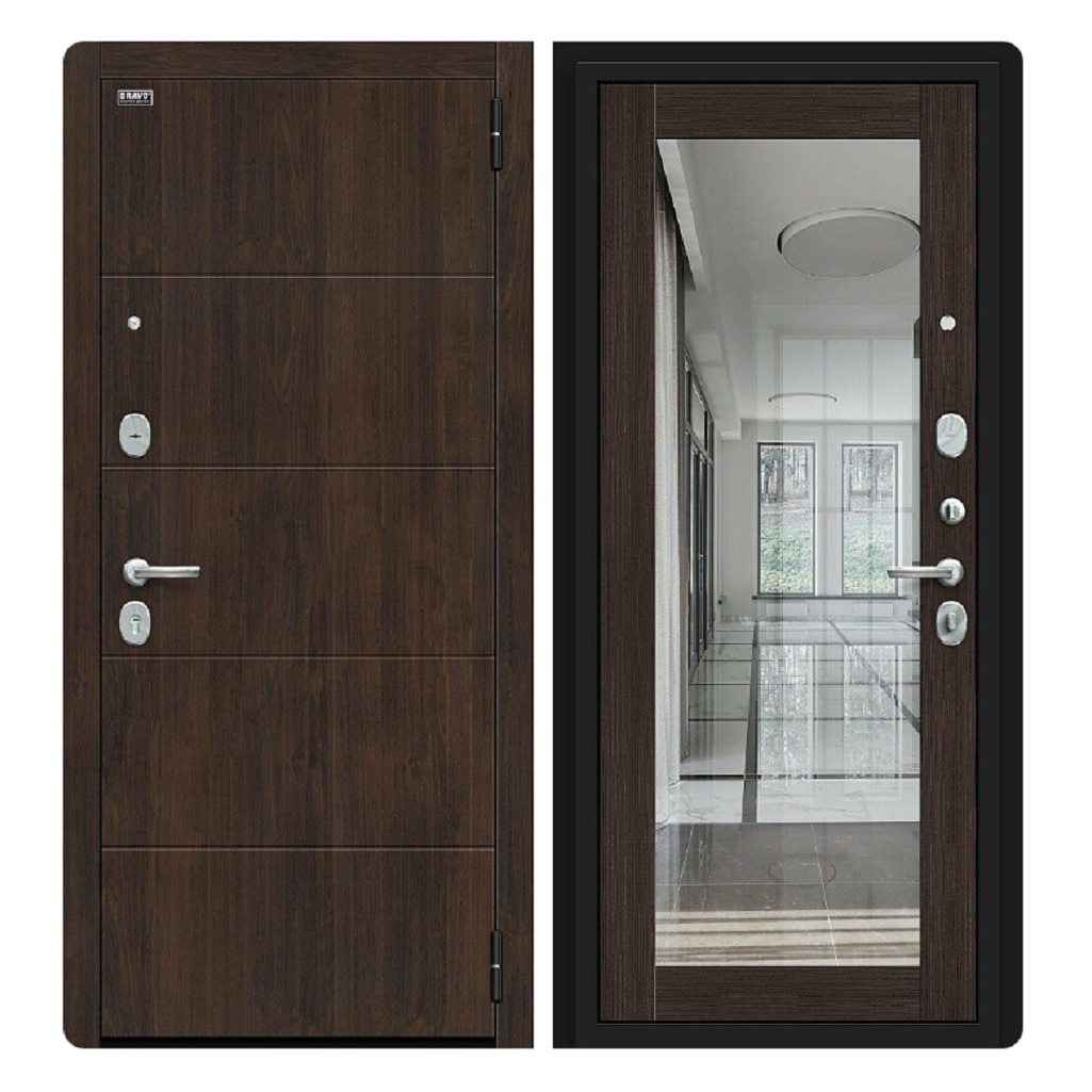 Дверь металлическая Bravo R3 Almon, Wenge Veralinga, лунный камень 205х86 R 033-1789