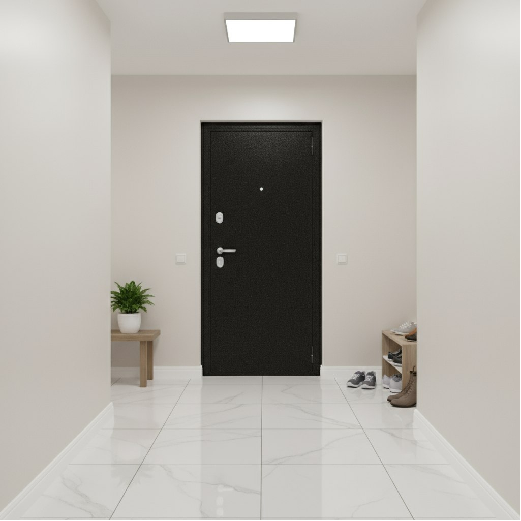 Дверь металлическая Bravo Эконом Optim 033-2716, серый клен, антик медный, 205х96 L