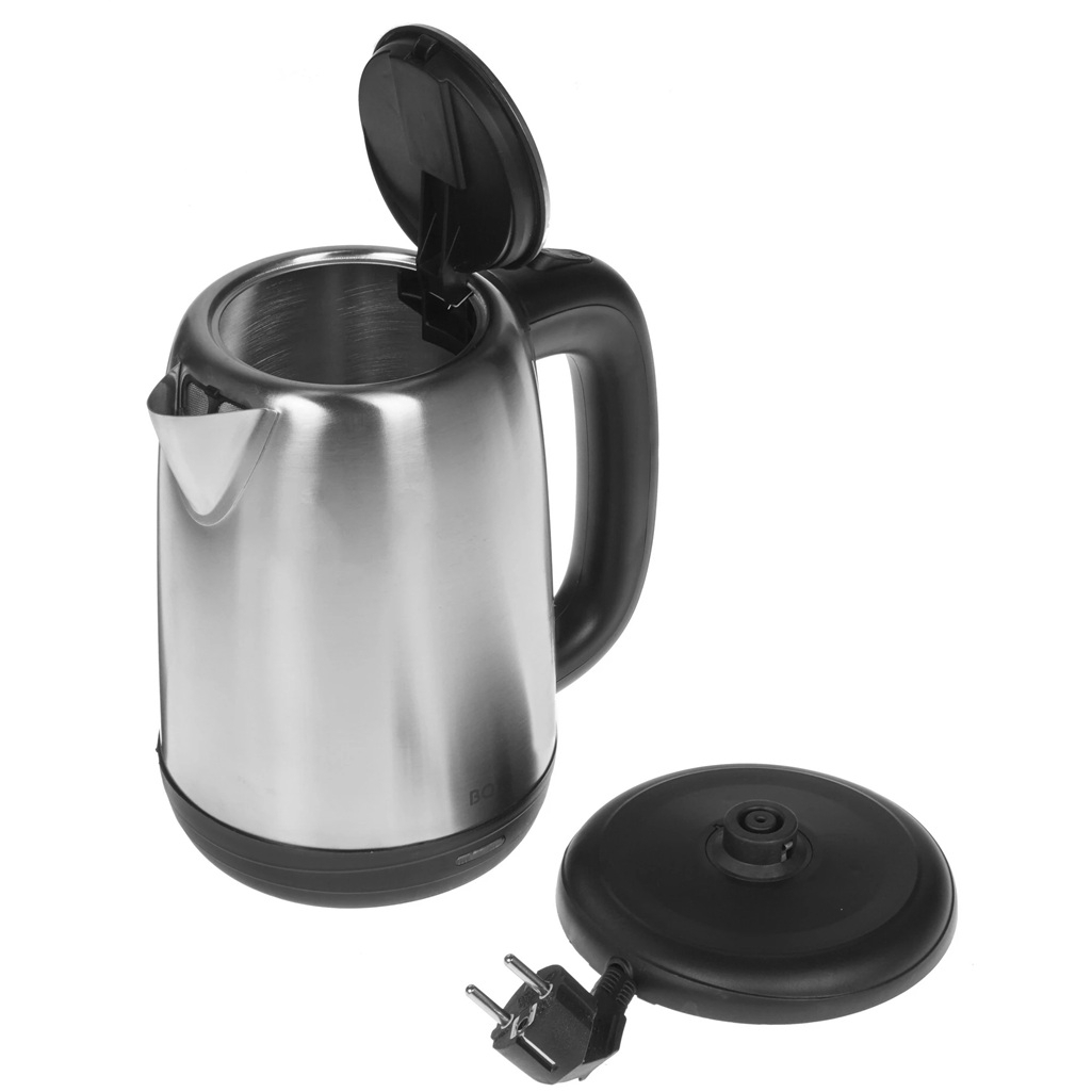 Чайник электрический BQ KT1821S 1.7 л, нержавеющая сталь, 2.2 кВт, серебристый с черным