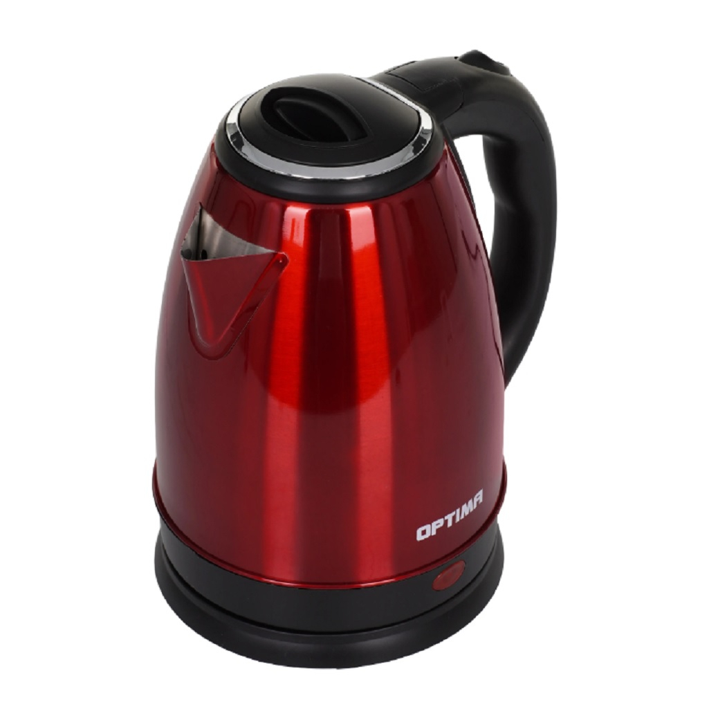 Чайник электрический Optima EK-1808SS, 1.8 л, 1800 Вт, поворот на 360 градусов, красный