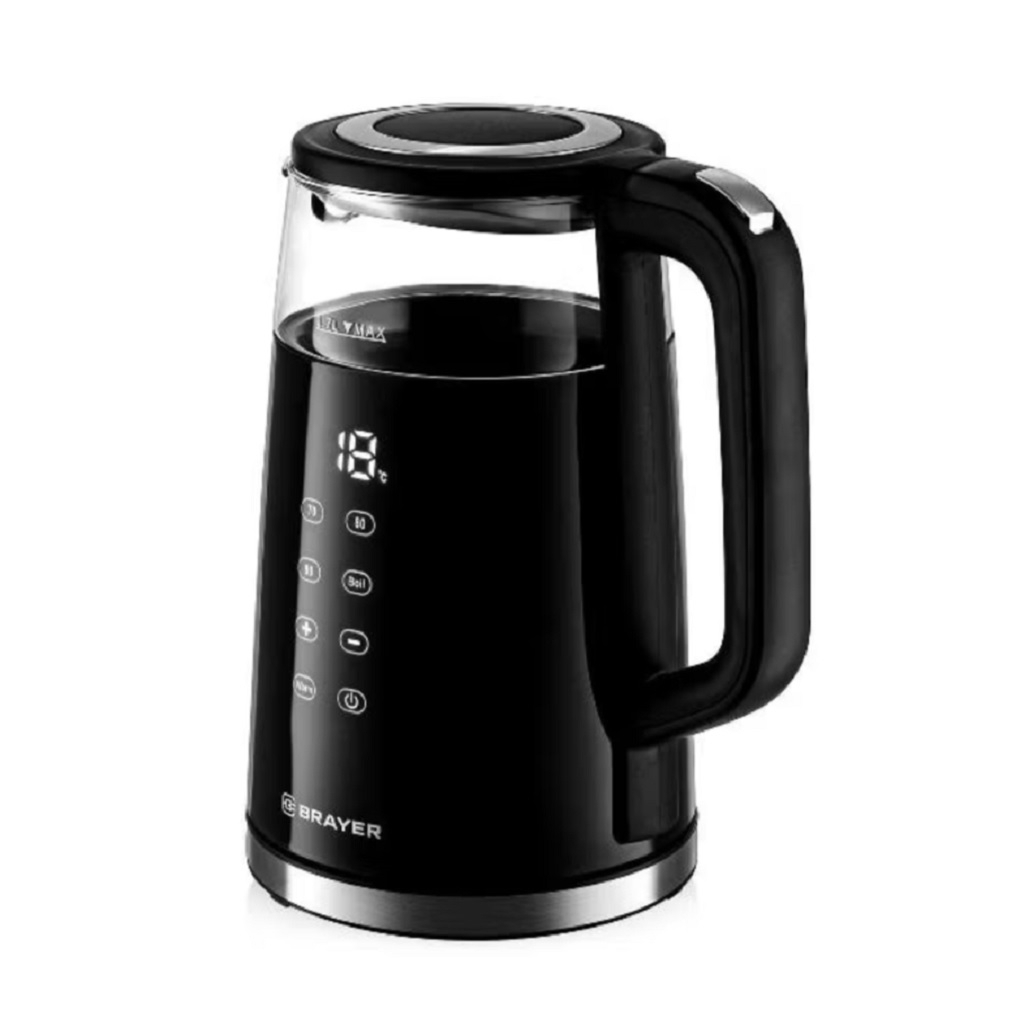 Чайник электрический Brayer BR1037, LED дисплей, автоотключение, 1.7 л